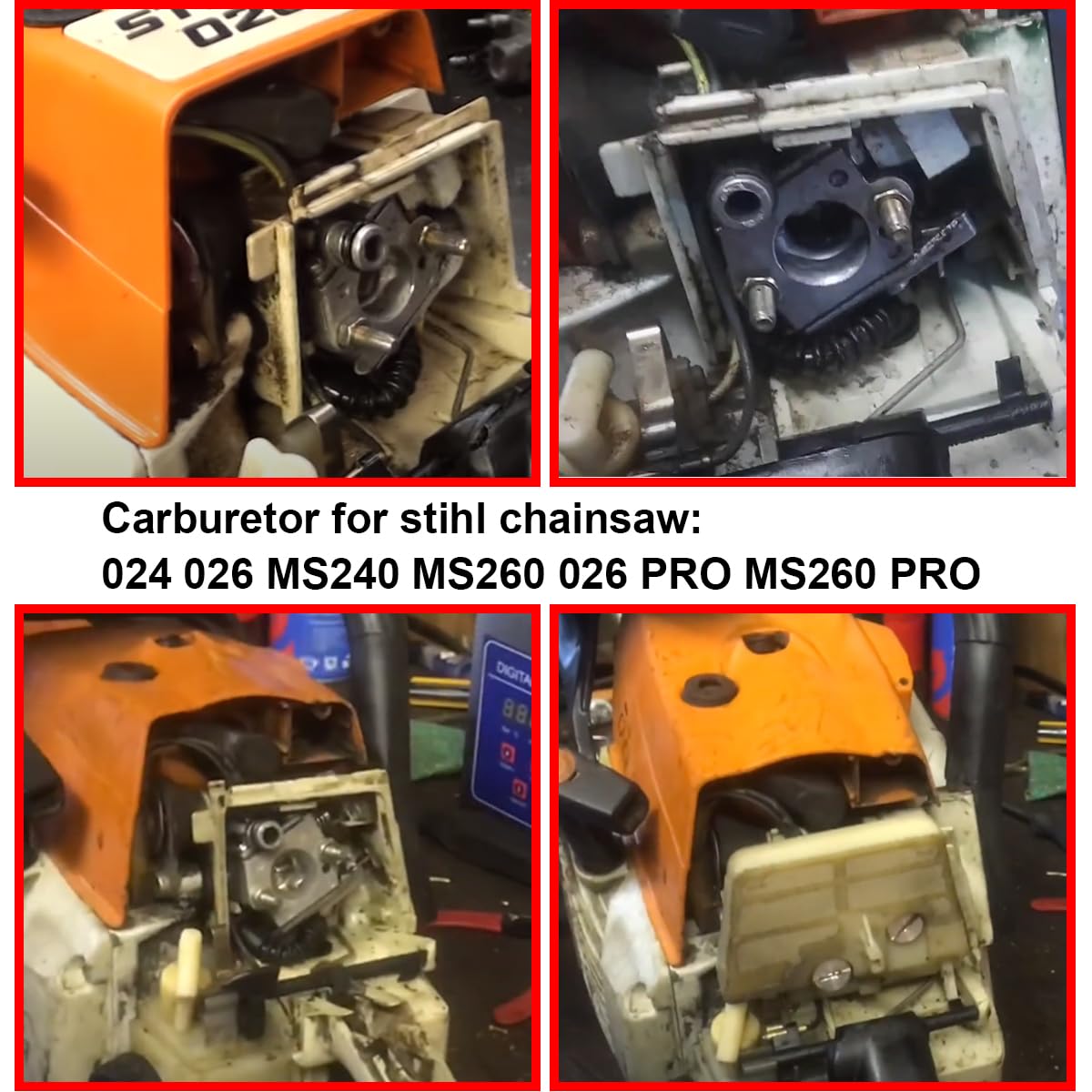ZAMDOE Carburetor for stihl 024 026 PRO MS260 MS240 MS260 PRO Chainsaw Replaces 1121 120 0610 WT-403B WT-403A with Air Filter Spark Plug Fuel Line