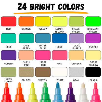 24 Liquid Chalk Markers,Chalk Markers for Blackboards, Chalk Board Markers for Dry Wet Erase, Non-Toxic Ink, Chalkboard Chalks for Non-porous Window,Glass,Bistro LED Board With Stickers