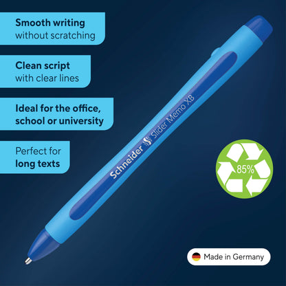 Schneider Slider Memo XB Ballpoint Pen (Box of 10) (Blue)