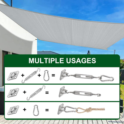 YOFIT Shade Sail Hardware Kit 6 inch for Triangle Rectangle Sun Shade Sail Installation, 304 Grade Stainless for Garden Outdoors, 80 Pcs