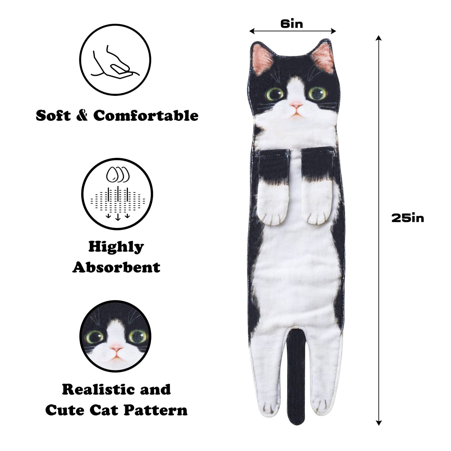 AGRIMONY Cat Funny Hand Towels for Bathroom Kitchen- Cute Decorative Cat Mom Dad Decor Hanging Face Towel Absorbent Soft- Easter Mothers Day Birthday Housewarming Funny Gifts for Women Mom Cat Lovers