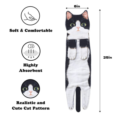 AGRIMONY Cat Funny Hand Towels for Bathroom Kitchen- Cute Decorative Cat Mom Dad Decor Hanging Face Towel Absorbent Soft- Easter Mothers Day Birthday Housewarming Funny Gifts for Women Mom Cat Lovers