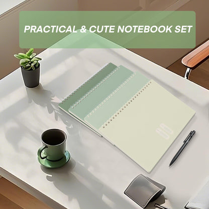 Colacoo 4 Pack B5 Spiral Notebook - PP Hardcover Spiral Bound Notebook with Soft Coil, 7 x 10" Coil Notebook College Ruled Lined Journal Notebook, 70 Sheets/140 Lined Pages, Assorted Green