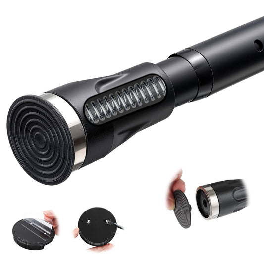 Tension Shower Curtain Rod, 42 to 115 inch Adjustable Heavy Duty black shower tension curtain rod for bathroom Closet Windows