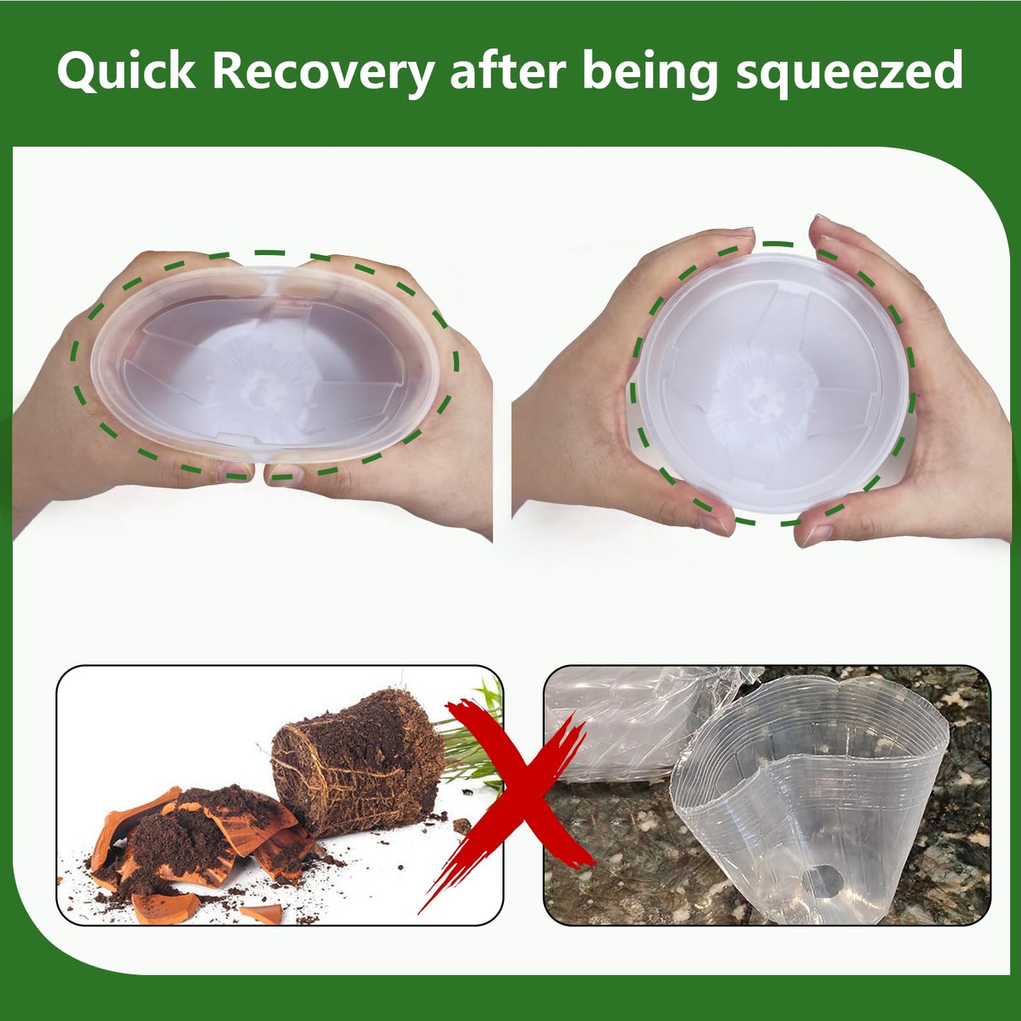 YALIOURS Clear Nursery Pots for Plants, 4/5/6/7 inch Transparent Plastic Plant Pots with Drainage Holes, 8 Pack Garden Pots Seed Starter Pots with Tray and 10pcs Plant Labels