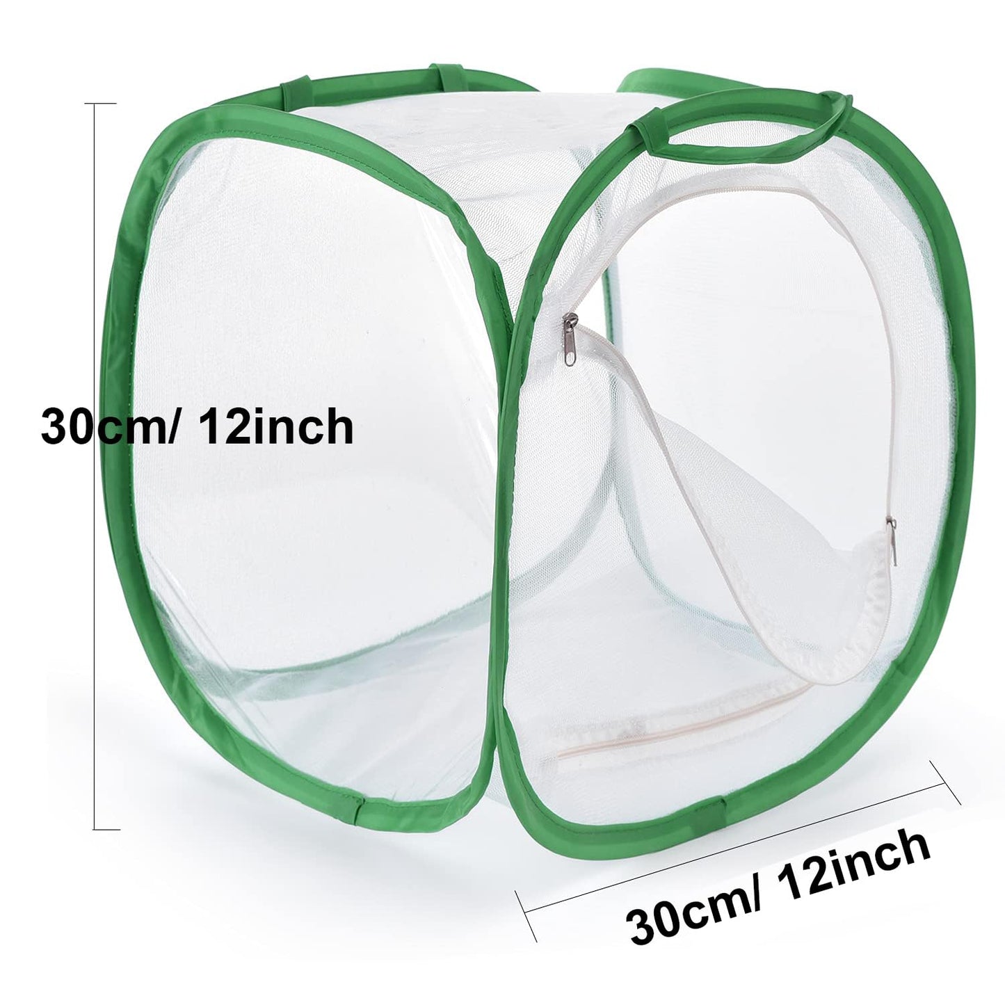 2 Pack Collapsible Caterpillar Habitat, Monarch Butterfly Cage Habitat with 5 Mesh Panels for Airflow Pop Up Butterfly Kit, 30x30x30CM
