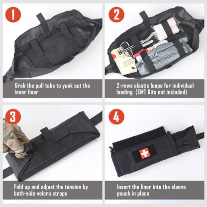 WYNEX Tactical First Aid Drop Dump Pouch, EMT Trauma Roll Up Drop Pouch EMT IFAK Sub Abdominal Carrying Bag with Hook-N-Loop