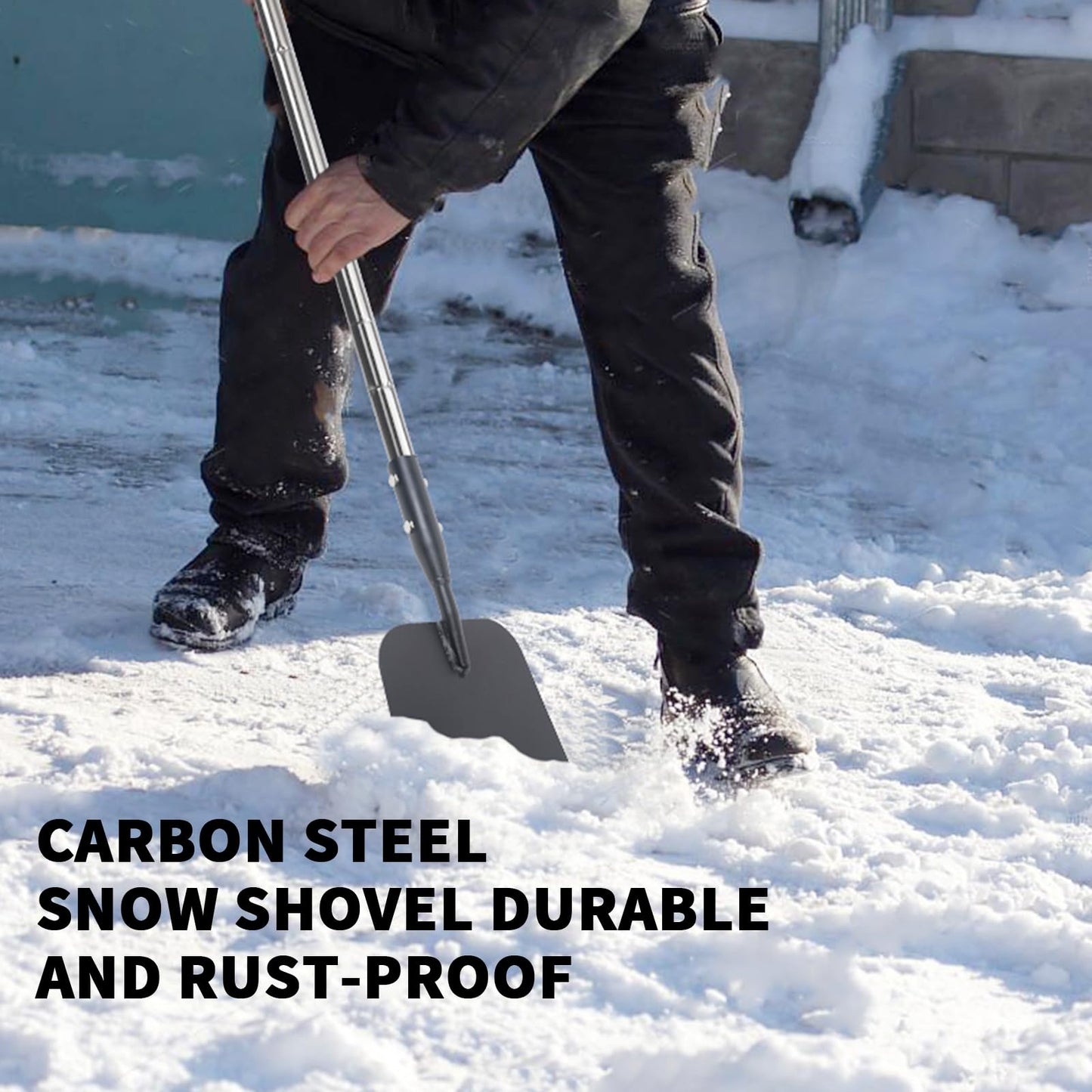 BARAYSTUS Flat Shovel with Adjustable Handle, 59 in Floor Scraper, Ice Scraper, Garden Cleaning Tool, Ice Chopper, Snow Shovel, Multifunctional Weed Remover for Walkway Driveway