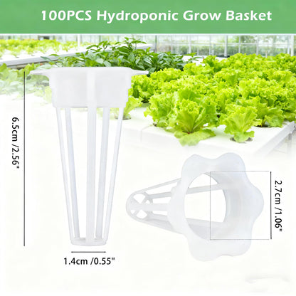 100 PCS Hydroponic Grow Baskets, Plastic Replacements Grow Basket Sets for Plant Hydroponics Garden Seed Pods System - Grow Anything