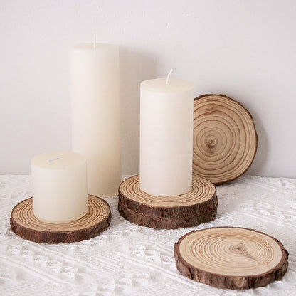 PLAZOTTA 40 Pcs Natural Wood Slices 3.5-4 Inches Unfinished Wood Craft Kit Round Discs Rustic Wedding Decoration for Arts and Crafts