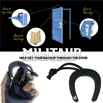 Militaur First Responder Door Stop/Jam Black (3 Pack) – Fits Molle, Tactical Door Jam for Police, EMS, EMT, Firefighters, Security