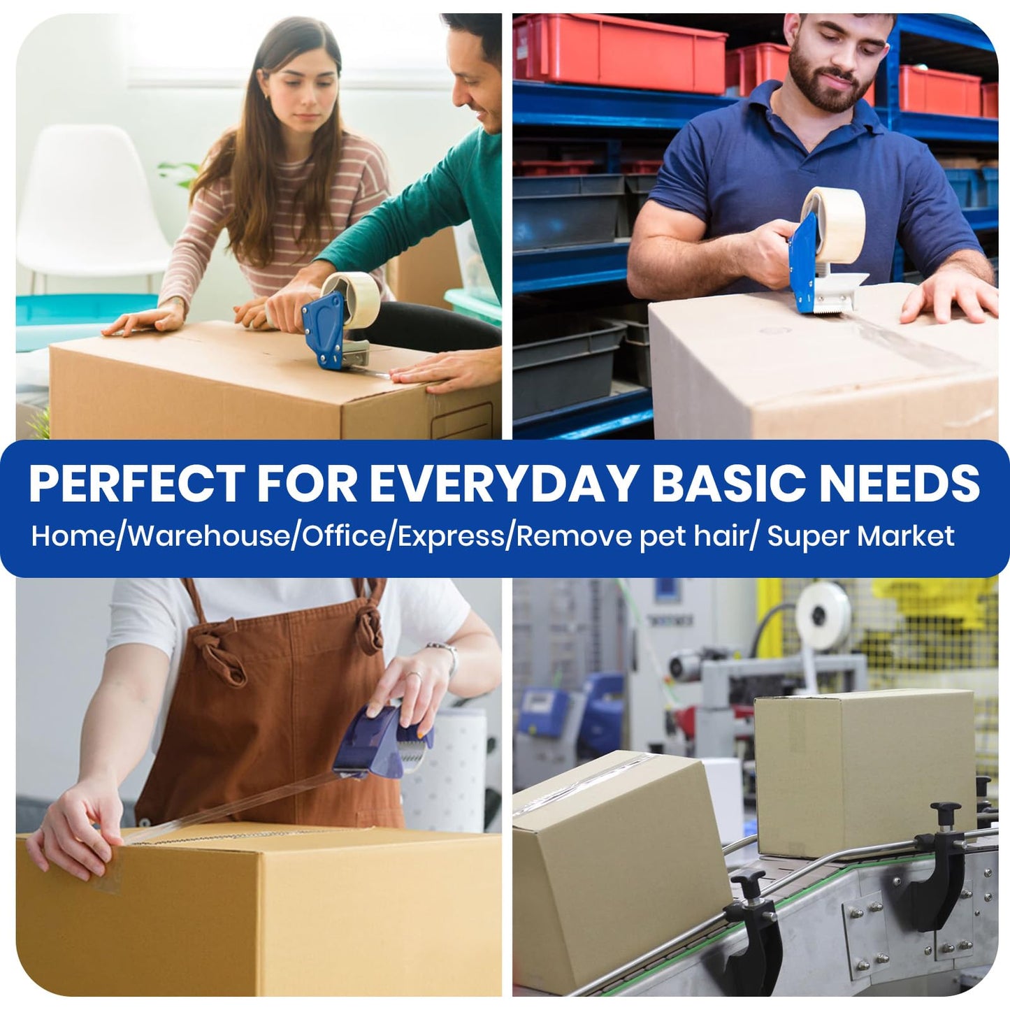 ADHES Packing Tape Shipping Tape Packaging Tape for Moving Boxes, 60yard Per Roll 1.88inch Width 2.7Mil Thickness(12Rolls)