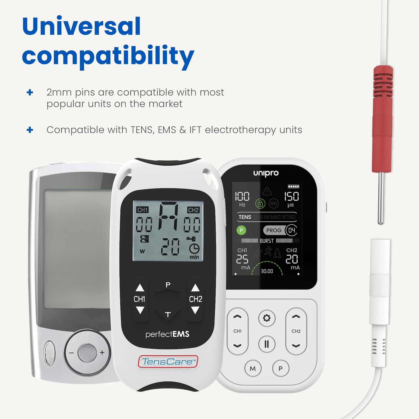 TensCare Ailment-Specific TENS & EMS Electrodes for Back Pain Relief – High-Performance Adhesive Hydrogel, Reusable Up to 20 Times, Universal Compatibility – Safe & Effective for Upper & Lower Back