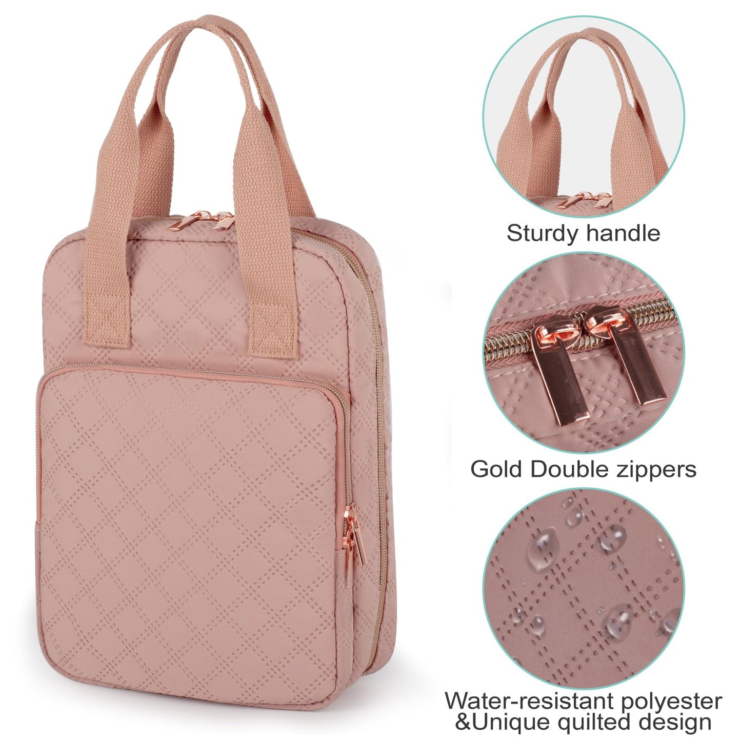 Bible Cover for Women, Bible Case,Carrying Bible Bag Scripture Case Church Bag Bible Protective with Font & Back Zippered Pocket