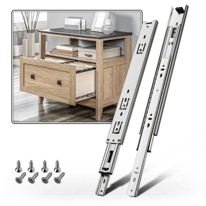 SHUHANG Full Extension Drawer Slides 8 10 12 14 16 18 20 22 24 Inch 100lb Load Capacity Side Mount Ball Bearing Glides Runners Rails Cabinet Dresser Wardrobe Kitchen Trash (16 Inch,1 Pair)