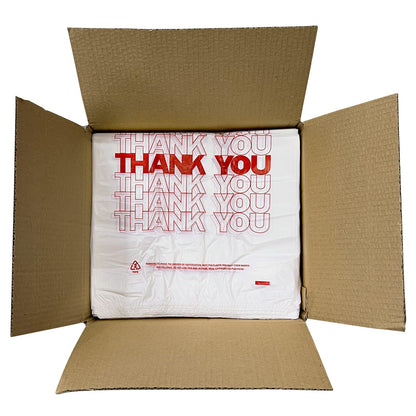 TashiBox 308 Ct plastic bags/Shopping Bags/Thank You Bags/Reusable and Disposable Grocery Bag - Measures 11.5" X 6.25" X 21", 15mic, 0.6 Mil