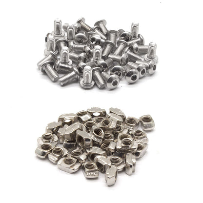 2020 Aluminum Extrusion Connector Bracket Set Included 8PCS Joint Plates,40Pcs M5 L-Slot Nuts and 40Pcs M5x8mm Hex Socket Cap Screw for 2020 Series Aluminum Profile 3D Printer Frame Silver