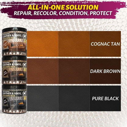 Coconix Leather & Vinyl Recoloring Balm - Dark Brown | Restore Faded, Worn, and Peeling Leather and Vinyl on Sofas, Chairs, and Car Seats | Vibrant Colors with Simple Application