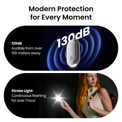SwitchBot 130 dB Personal Safety Alarm for Women with Apple Find My APP, Extra-Loud Siren & Strobe Light, Waterproof Self Defense Keychain for Women, College Girls and Kids (Black)