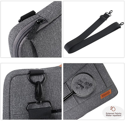 DOMISO 15-15.6 Inch Laptop Sleeve Bag Water Resistant Briefcase Messenger Shoulder Bag for ThinkPad L580/16" MacBook Pro/IdeaPad 320/Dell XPS 15/HP Envy x360/ASUS ROG Zephyrus/Acer Chromebook,Grey
