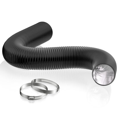 HG POWER 3 Inch 16Ft Dryer Vent Hose, PVC Silencer Duct Flexible Ducting Noise Reducer, Vent Hose for Inline Duct Fan (75mm-5M)