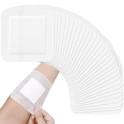 30Pcs Adhesive Bandage Pads, 6 x 6 Inch Large Adhesive Island Wound Dressing, Shower Breathable Sterile Bordered Gauze Island Dressing Post Surgical Bandages