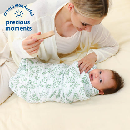 Yoofoss Muslin Swaddle Blankets, 4 Pack Receiving Blankets for Boys and Girls, 47 x 47 Inches Muslin Baby Blankets Soft Breathable - Green
