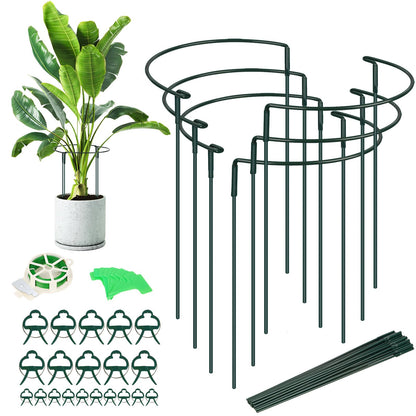 6-Pack Plant Support Stakes with 12 Extend Stems, 20 Clips, 10 Labels & 30m Ties – Interlocking Garden Stakes for Peony, Hydrangea, Flowers – Metal Plant Stems & Supports for Outdoor/Indoor Use