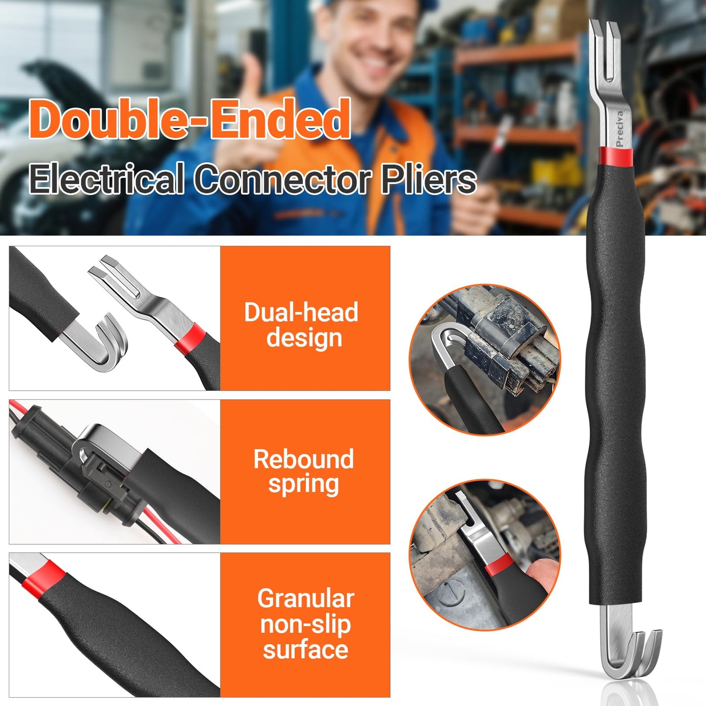 Preciva 3 PCS Electrical Disconnect Pliers, Automotive Electrical Connector Pliers, Electric Plug Plier Connector Separator for Cars, Automotive Wire Locking Push Tab