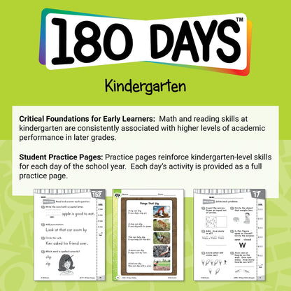 180 Days™: Math for Kindergarten: Practice, Assess, Diagnose