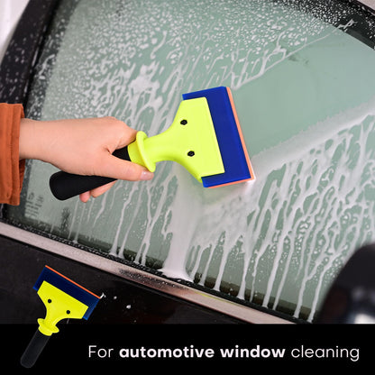 NEWISHTOOL 2 Pack Rubber Squeegee with Nylon Handle for Water Removal, Glass Cleaning, PPF Installing and Window Film Application (5-Inch Blade with Short Handle)