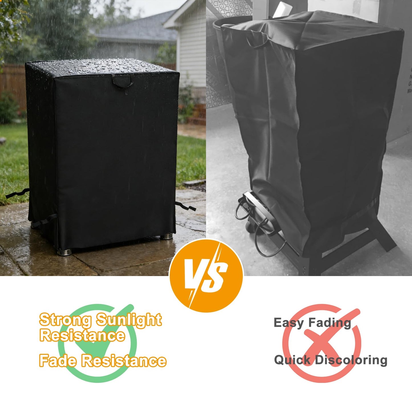 30 Inch Electric Smoker Cover for Masterbuilt Electric Smoker, 600D Heavy Duty Waterproof Square Smoker Cover, Special Fade and UV Resistant Material (18”W x 17”D x 33”H)
