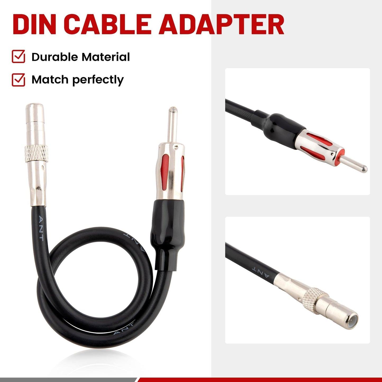 RED Wolf Radio Wiring w/Antenna Adapter RCA Input Replacement for Ford 2006-2012, Lincoln 2006-2010, Mercury 2006-2009 Aftermarket Stereo Install Wire Cable Harness with RCA Adapter Plug