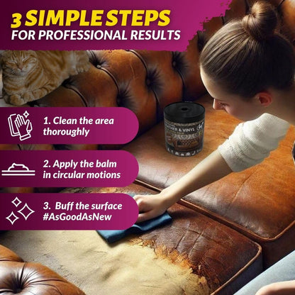 Coconix Leather & Vinyl Recoloring Balm - Dark Brown | Restore Faded, Worn, and Peeling Leather and Vinyl on Sofas, Chairs, and Car Seats | Vibrant Colors with Simple Application
