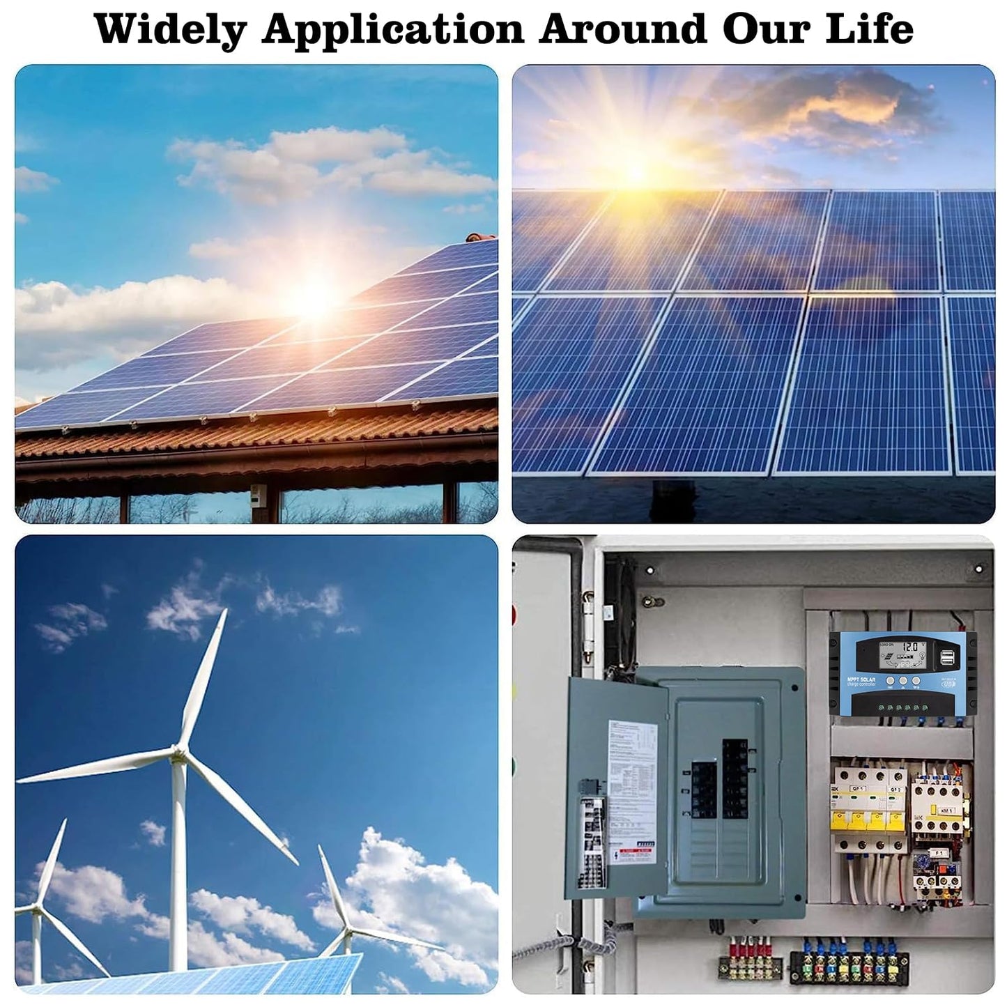 30A MPPT Solar Panel Charging Controller, 12V/24V Auto Solar Battery Charger Controller with LCD Display, Dual USB Port and Timer Setting ON/Off Hours