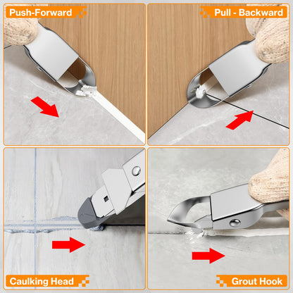 Caulking Tool kit, Preciva 11 in 1 Sealant Finishing Tool, Stainless Steel, Sealants Removal Grout Scraper and Smoothing Tool kit for Kitchen Bathroom Window Sink Tile Joint