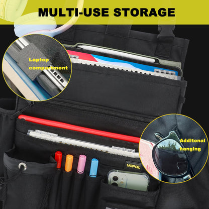 VOPQL Car Seat Organizer- Multi-Compartment Passenger Seat Organizer, Universal Fit for Front & Back Seats, Ideal for Law Enforcement and Truck Seat Storage, Compatible with Cars, Trucks, and Vans