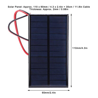 3Pcs Mini Solar Panel DC 6V Polysilicon Solar Cell Module Solar DIY System Kits with 30cm Cable