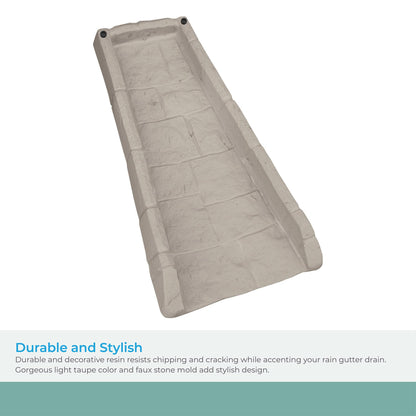 Suncast SB24 Rain Gutter Downspout Splash Block, Light Taupe