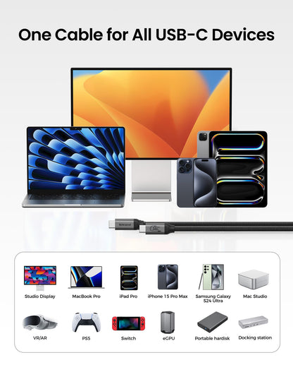 Silkland USB C Monitor Display Cable [4K@144Hz/60Hz 8K@30Hz], USB C 3.2 Gen 2x2 Video Cable, 20Gbps Data Transfer, 240W PD Fast Charge, Type C Cable Compatible with MacBook Pro, iPad, Mac Studio 10FT
