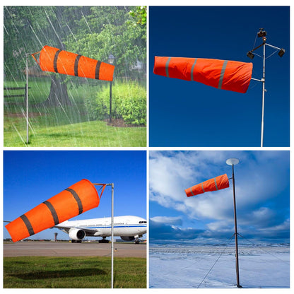 AEIMIAIDE 3PCS Windsock Wind Measurement Sock, 30 Inch Orange Airport Windsock with Reflective Belt for Outdoors Airport Farm Park + 8PCS Dual Swivel Clips for Wind Direction Measurement
