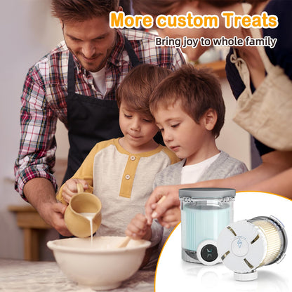 2 Pack Ice Cream Pints and Lids Compatible with Ninja Creami NC701C NC700 Series Swirl Ice Cream & Soft Serve Makers, 16oz Container with 4Pcs Replacement Swirl Nozzles - BPA Free, Dishwasher Safe