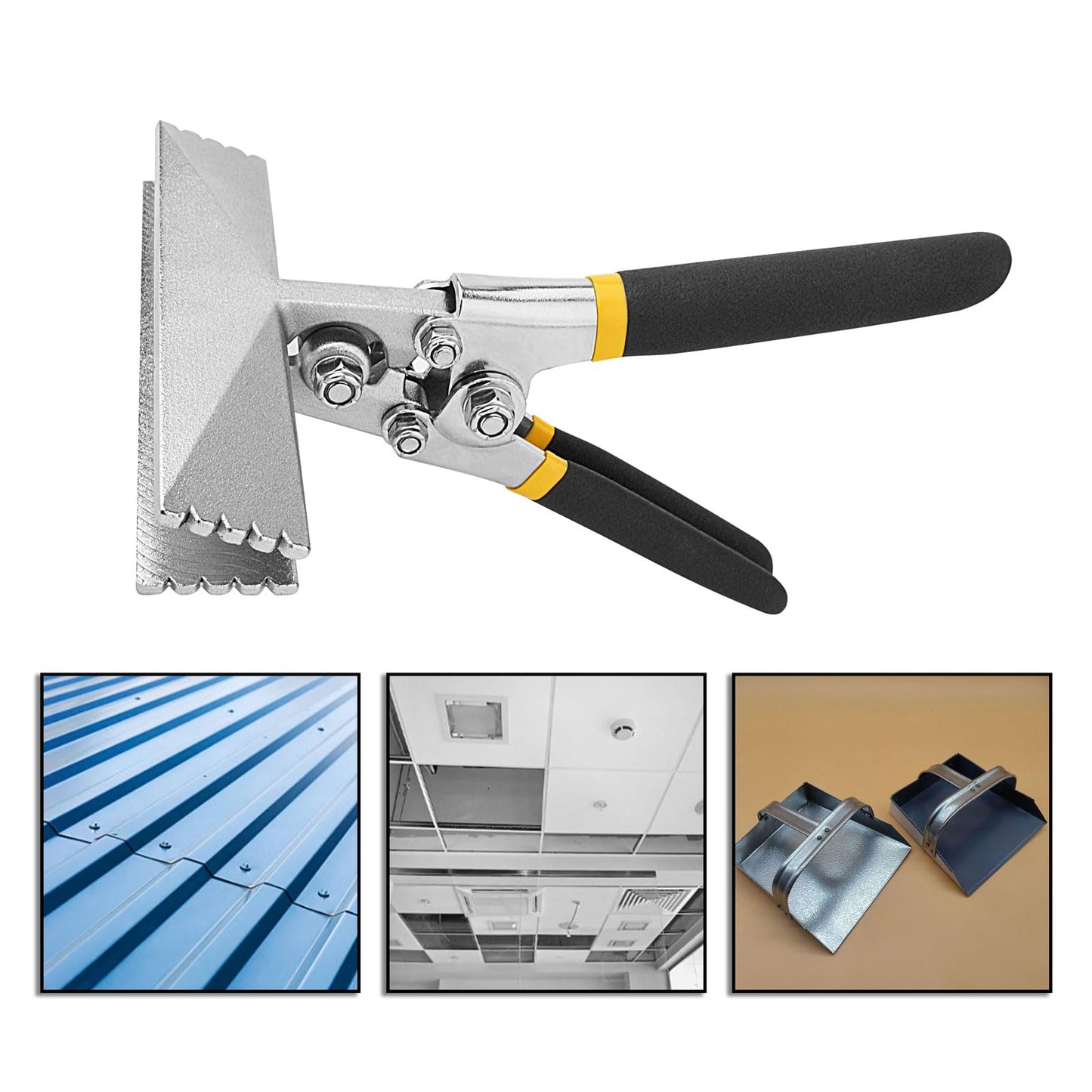 Gunpla 6 Inch Sheet Metal Hand Seamer, Hands Bender Pliers Brake with Ergonomic Anti Slip Handle Grip, Straight Jaw Heavy Duty Tools for Flattening Bending