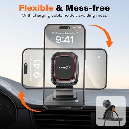 [2 Pack] Magnetic Phone Holder for Car, APPS2Car [Super Strong Magnet] Phone Mount for Car, Dashboard Magnetic Car Phone Holder Mount with Strong VHB Adhesive Mounting, Compatible with iPhone, Samsung