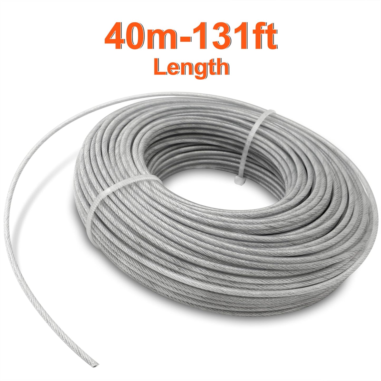Akuoly Grass Strimmer Line Nylon Steel String Trimmer Spool 3.0mm 40m Round String Trimmer Spool Replacement fil de Coupe Bordure Acier for Gardens and Lawns