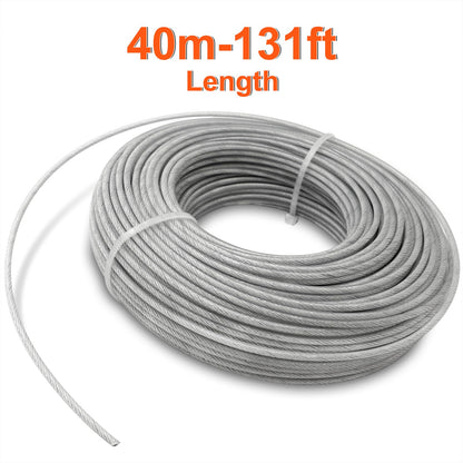 Akuoly Grass Strimmer Line Nylon Steel String Trimmer Spool 3.0mm 40m Round String Trimmer Spool Replacement fil de Coupe Bordure Acier for Gardens and Lawns