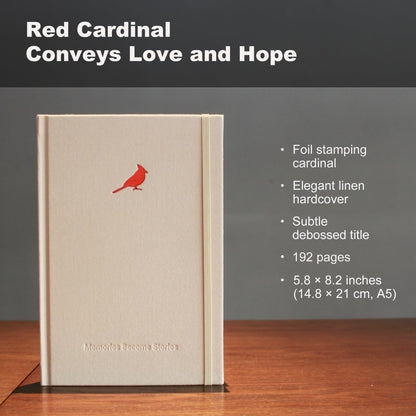 WOOWA Guided Grief Journal for Navigating Loss. Memorial, Sympathy Gifts for Loss of Loved One. Bereavement, Cardinal, Remembrance, Sorry For Your Loss Gifts. Grief Journal with 4 Sections of Prompts.