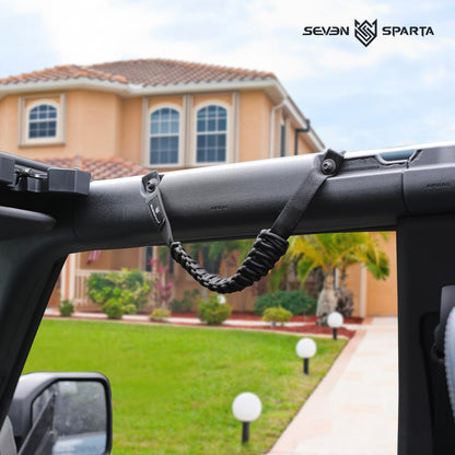 SEVEN SPARTA 4 Pack Roll Bar Grab Handles Compatible With Ford Bronco 2021-2024 2/4 Door, Paracord Grip Handle, Interior Accessories (Not Compatible With Bronco Sport)