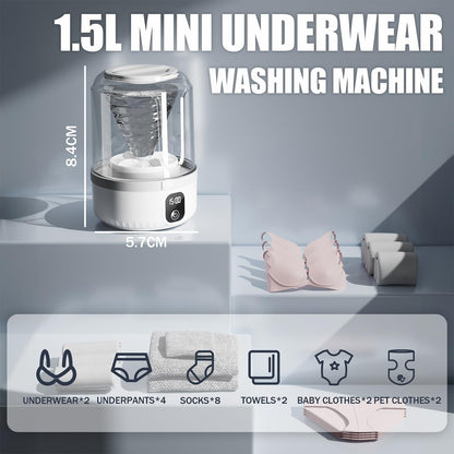 Underwear washing Machine, Portable Mini WashingMachine Rechargeable Underwear Washer Deep Cleans Small Clothes for Apartment, Dorm, Rv, Travel & Hotel Use