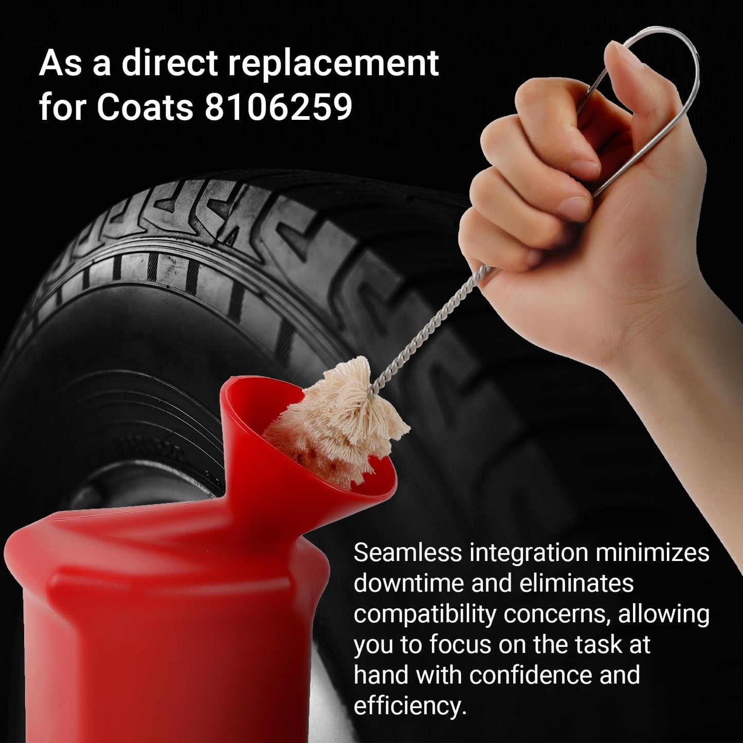 Ultra-Durable Angled Tire Lube Bucket Kit With 3 Swabs for Coats Center Post Changers - 11.5" Length